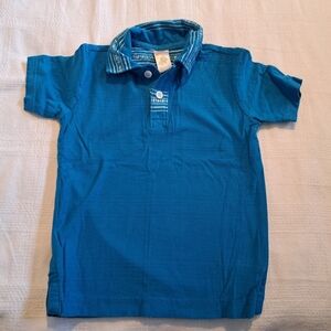 Gymboree boys size 4 blue with white polo shirt VGUC